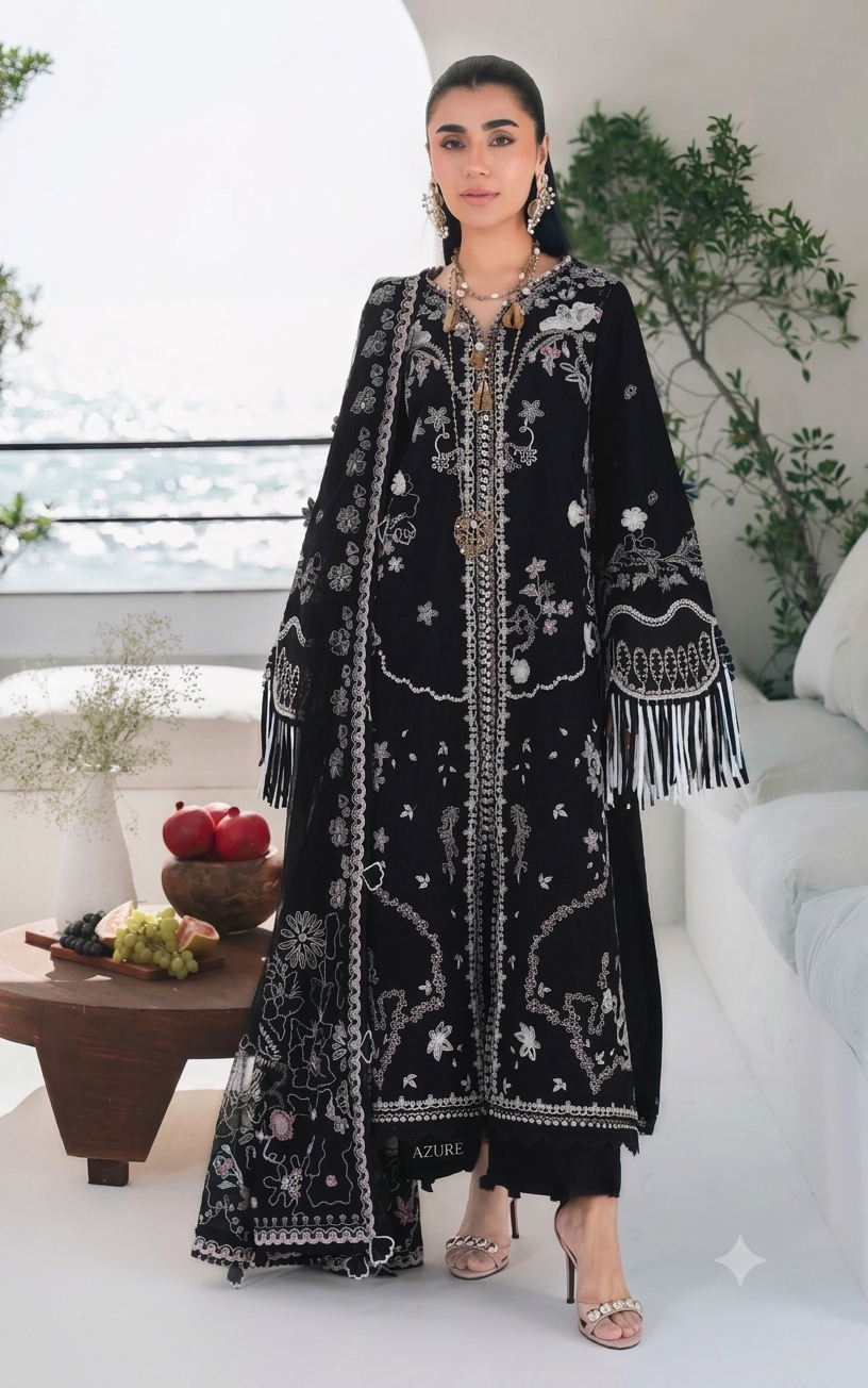 3 Piece Embroidered Lawn Suit-Summer Collection