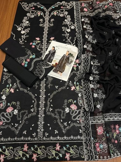 3 Piece Embroidered Lawn Suit-Summer Collection