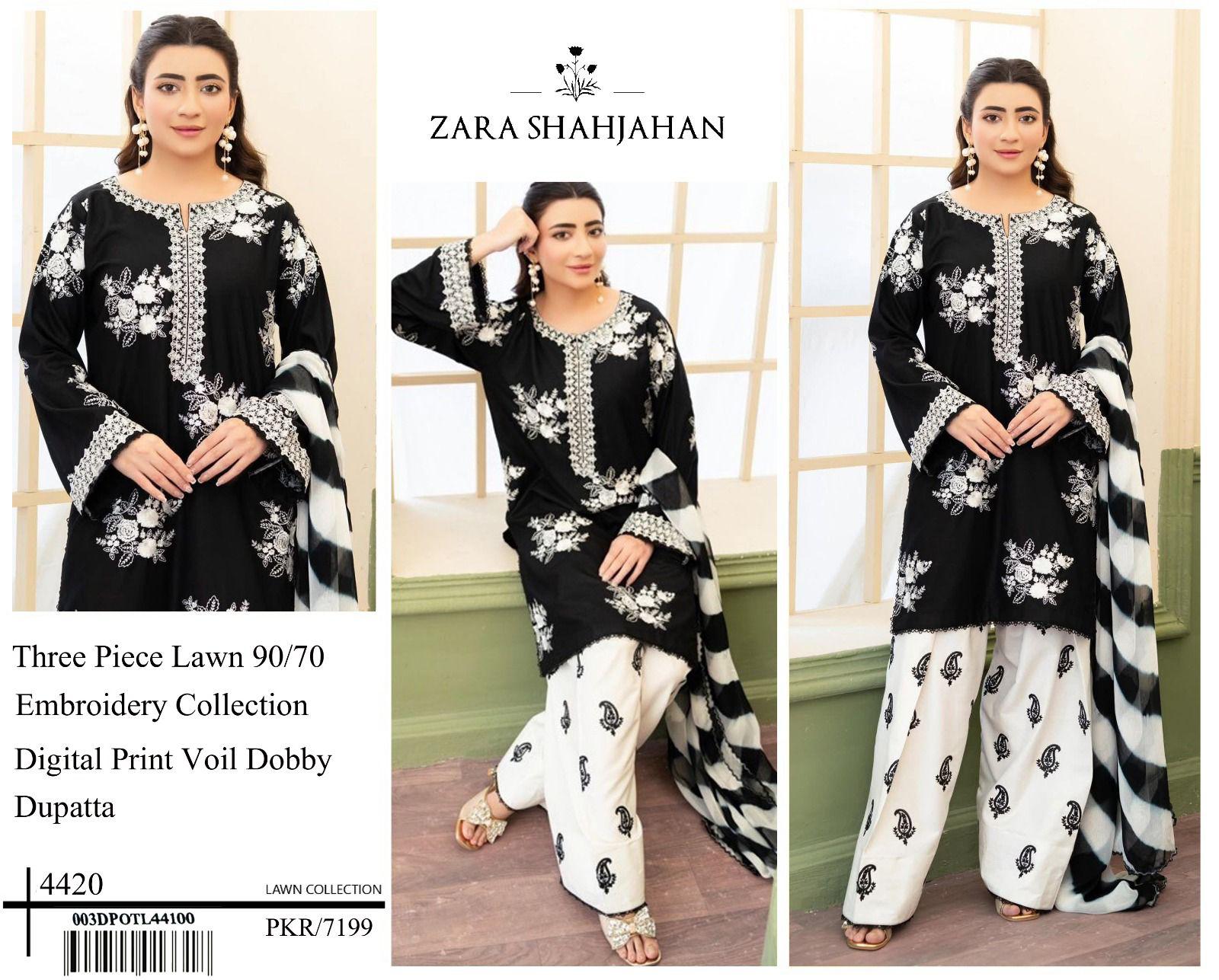 Premium Airjet Lawn 3 Piece Suit with Digital Print Voil Dobby Dupatta