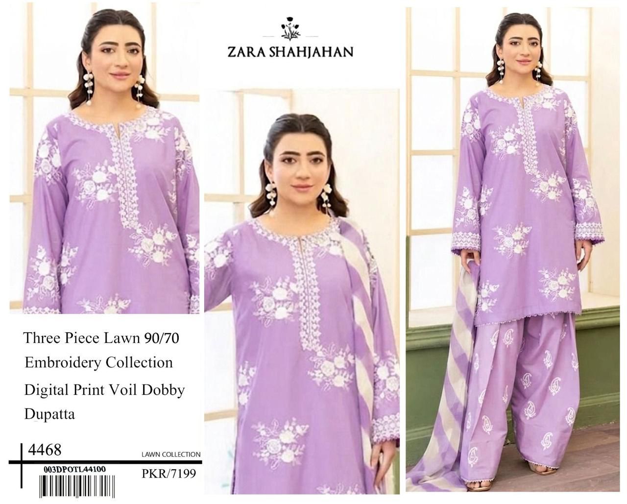Premium Airjet Lawn 3 Piece Suit with Digital Print Voil Dobby Dupatta