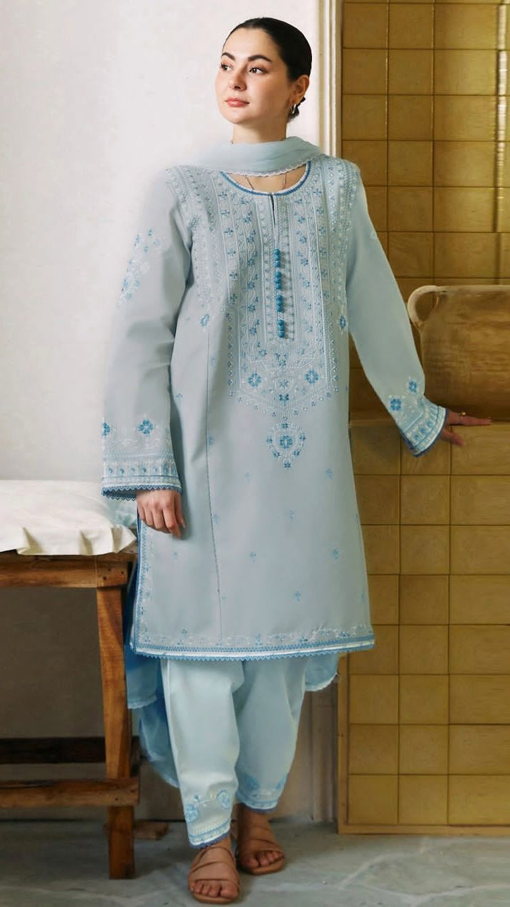 Premium Lawn 3-Piece Heavy Embroidered Suit