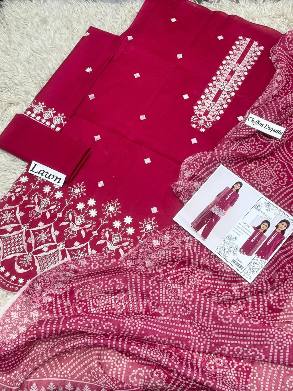 Premium Lawn 3-Piece Heavy Embroidered Suit