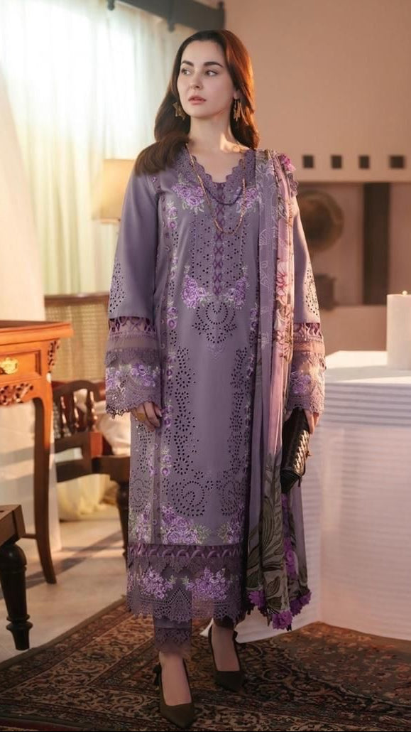 Premium Lawn 3-Piece Heavy Embroidered Suit