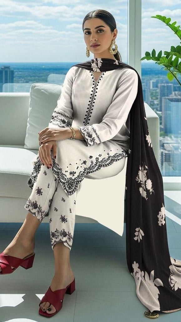 Premium Lawn Heavy Embroidered 3 Piece Suit