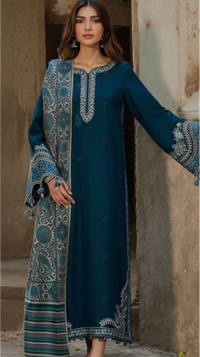 IZEL SUMMER COLLECTION EMBROIDERY 3 PIECE LOWN UNSTITCHED SUIT