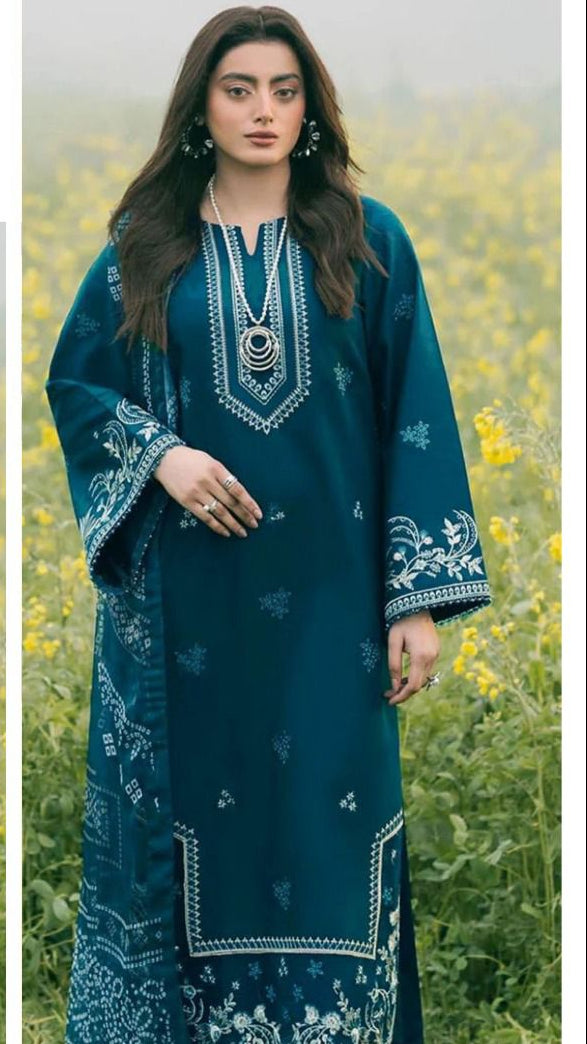 SUMMER COLLECTION EMBROIDERY 3 PIECE SUIT