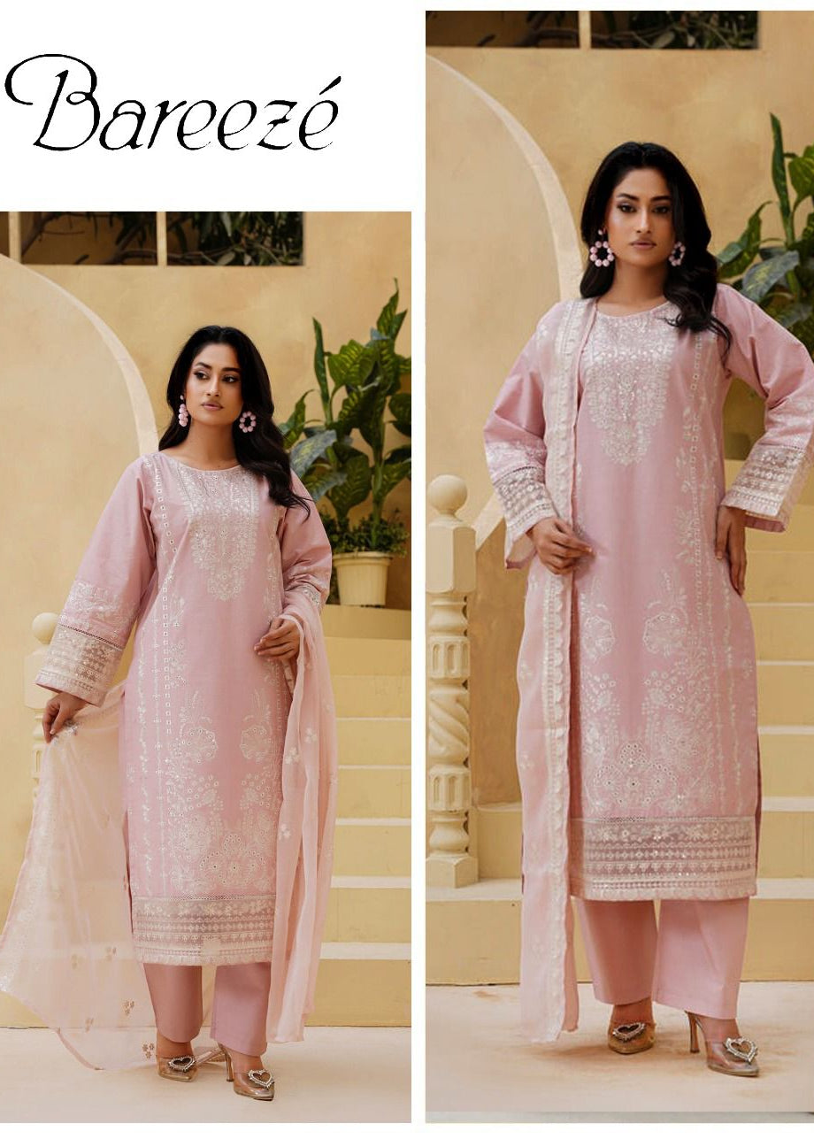 BAREEZE  EMBROIDERY 3 PIECE LAWN SUIT