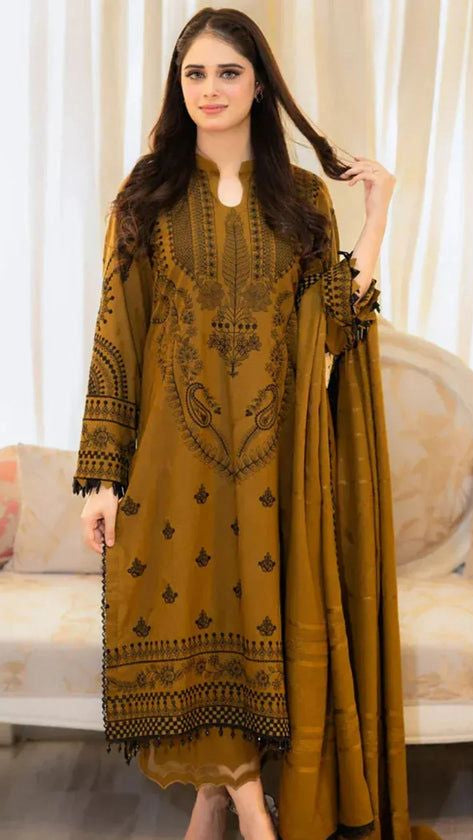 SUMMER COLLECTION FULL HEAVY EMBROIDERY 3 PIECE SUIT