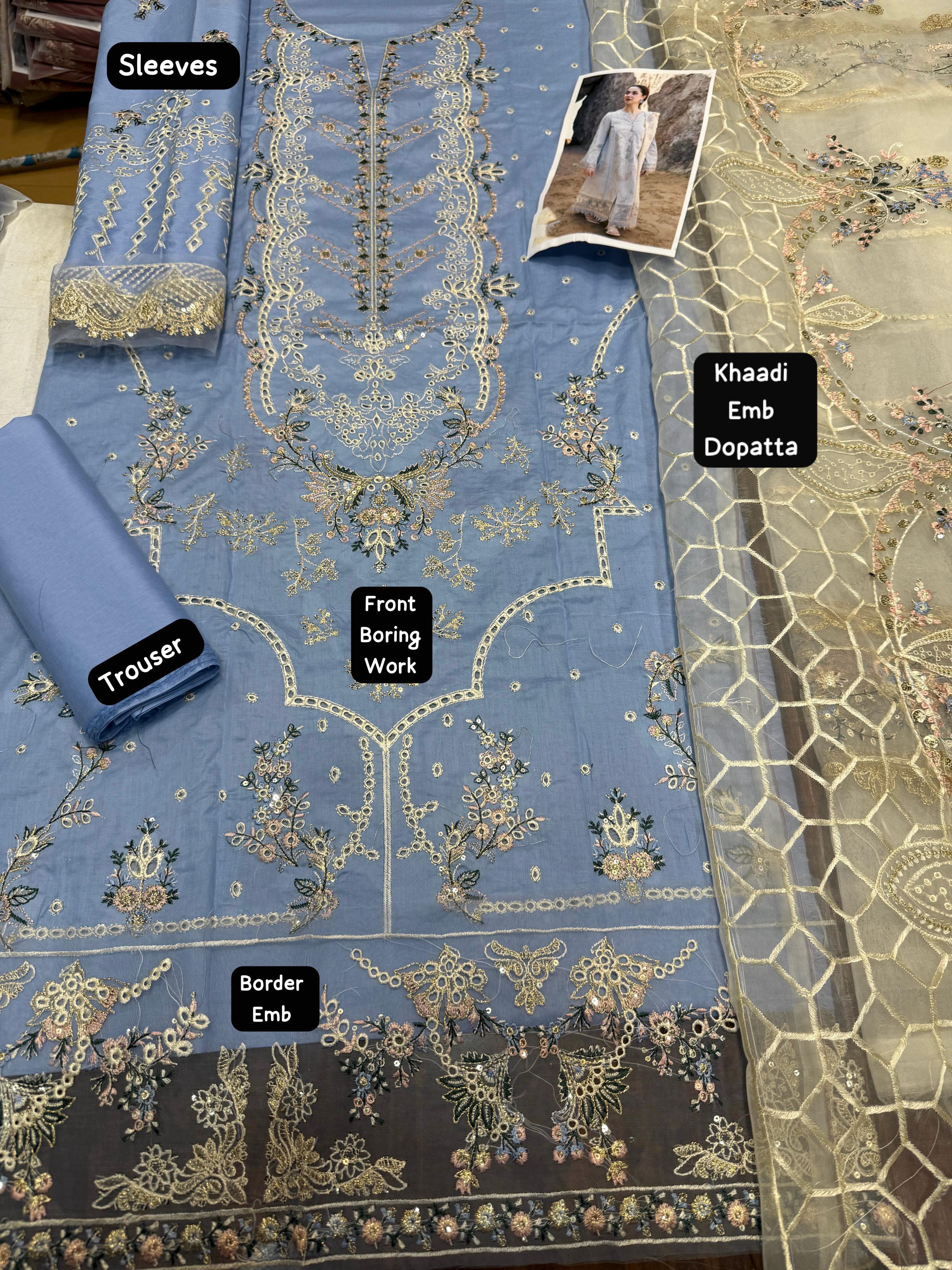 EMBROIDERY 3 PIECE UNSTITCHED LOWN SUIT