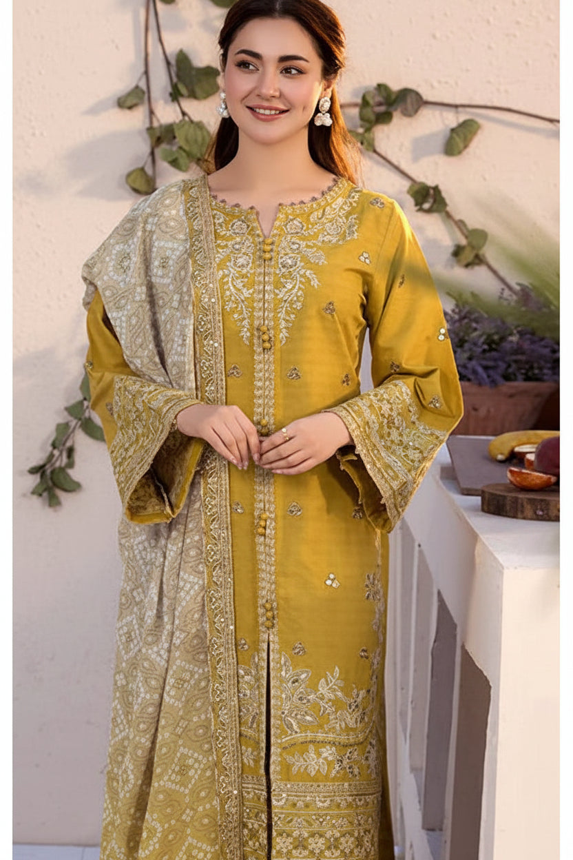 LAAM EMBROIDERY 3 PIECE LOWN UNSTITCHED SUIT