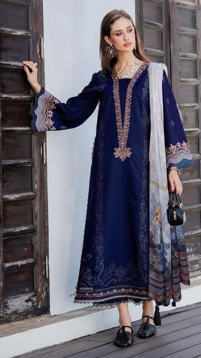 EMBROIDERY 3 PIECE LOWN SUIT