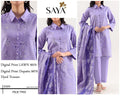 DIGITAL PRINTED 3 PIECE UNSTITCHED LOWN SUIT