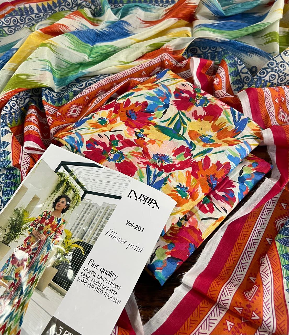 PRINTED LOWN UNSTITCHED SUIT