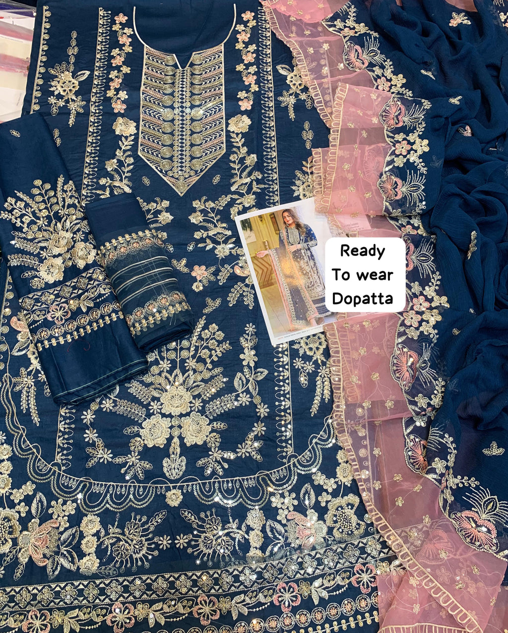 EMBROIDERY 3 PIECE LOWN UNSTITCHED SUIT