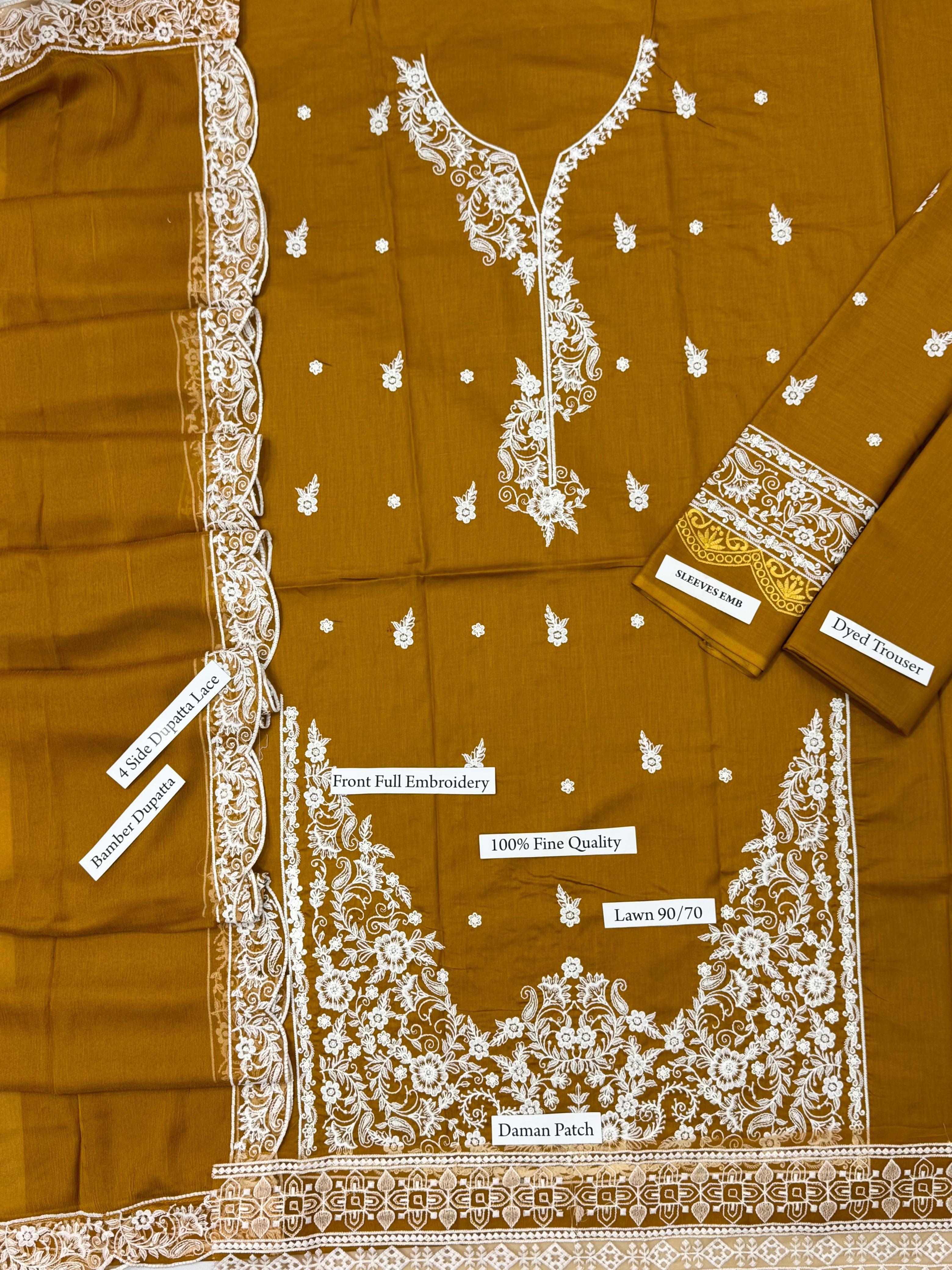 EMBROIDERY 3 PIECE UNSTITCHED SUIT