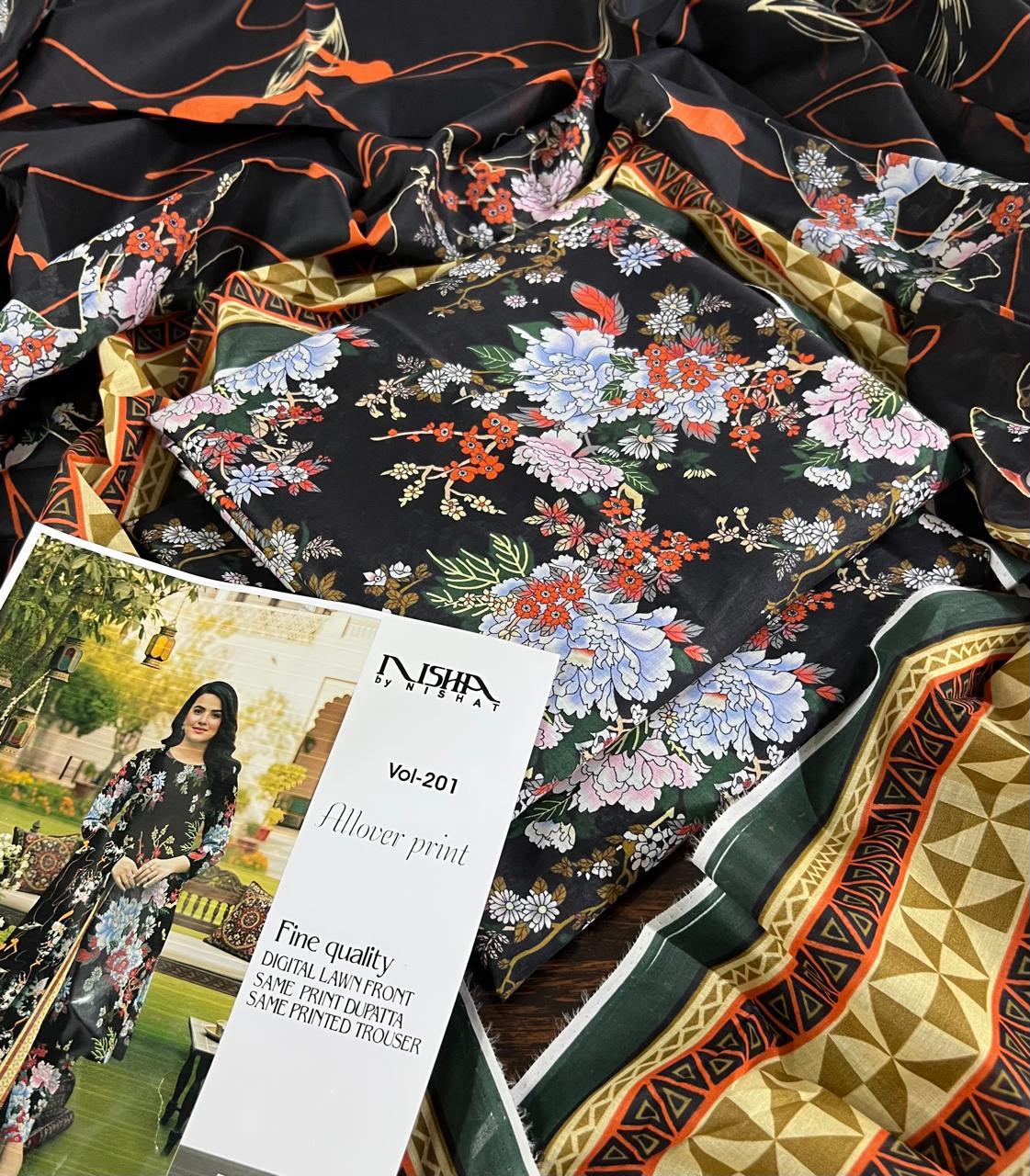 PRINTED LOWN UNSTITCHED SUIT