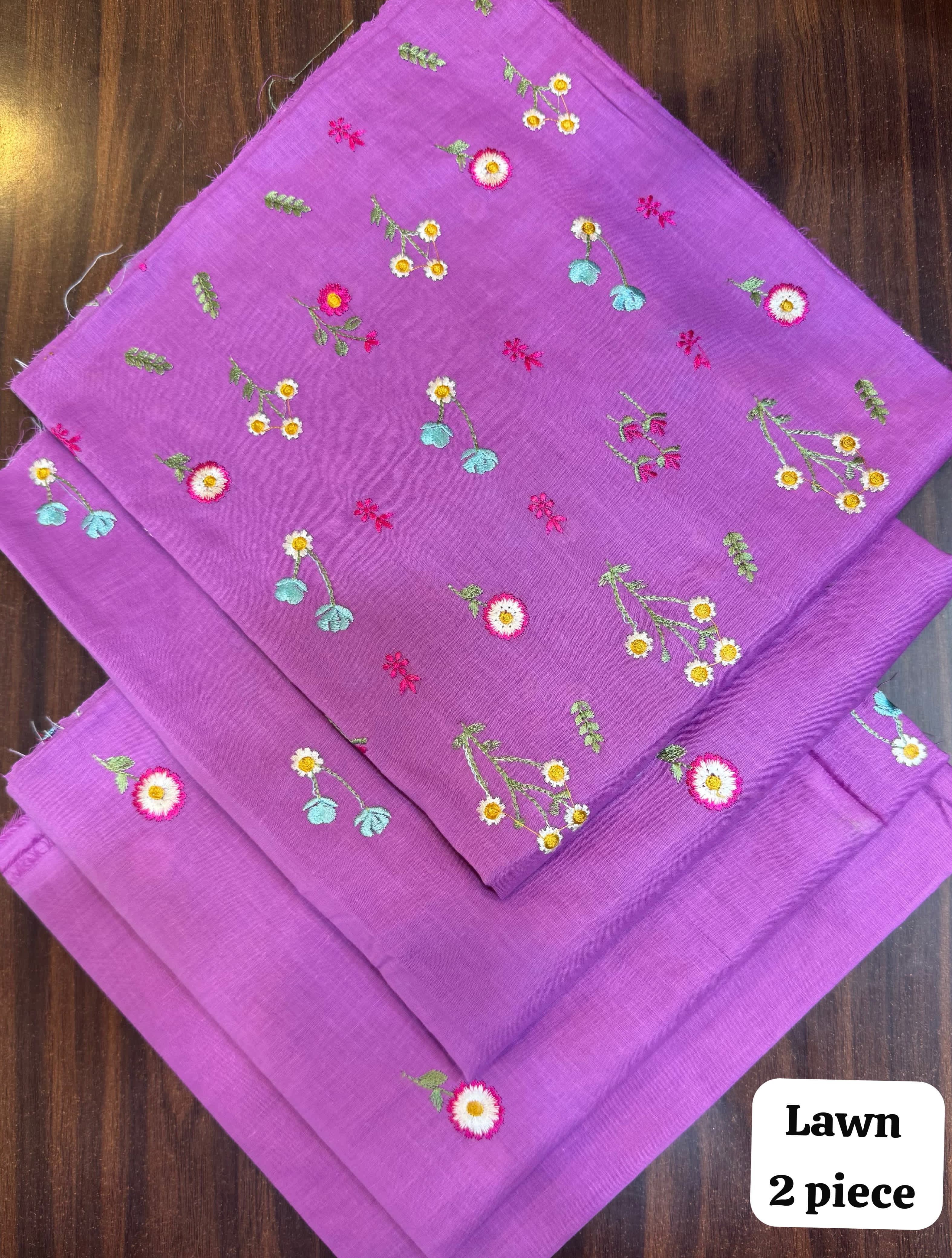 EMBROIDERY 2 PIECE LOWN UNSTITCHED SUIT