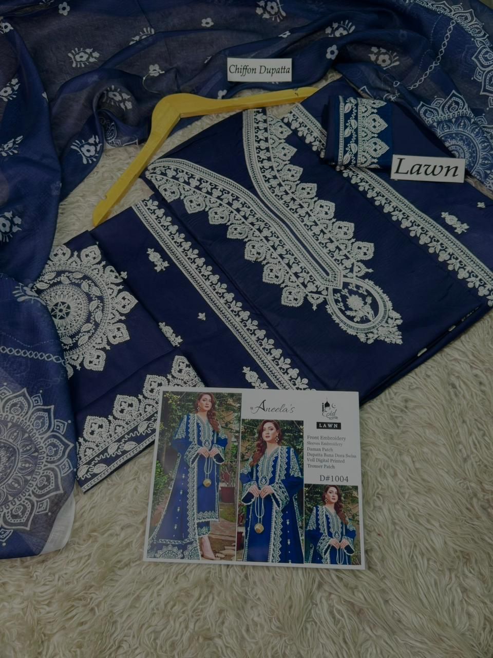 EMBROIDERY 3 PIECE LOWN SUIT