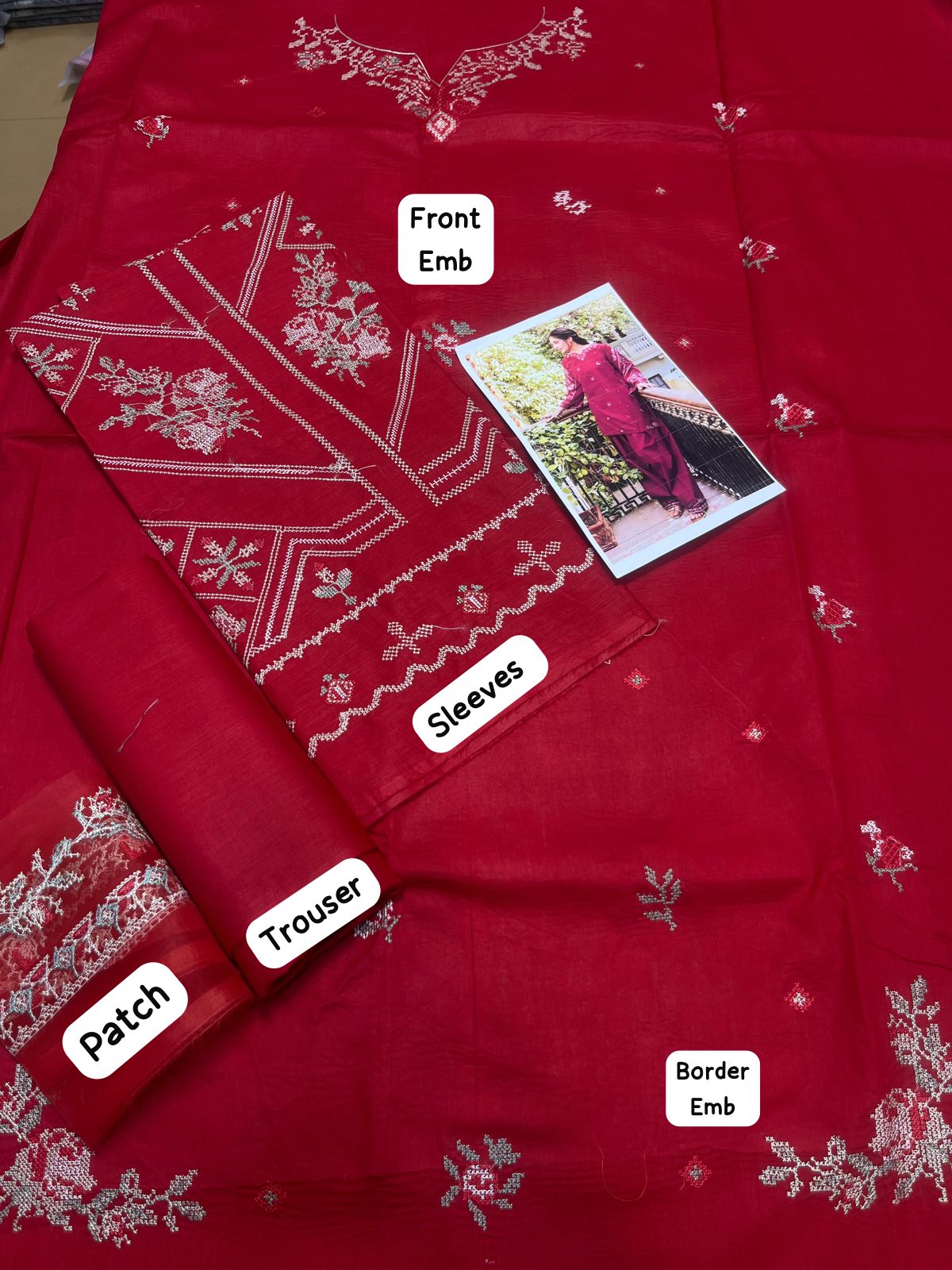 EMBROIDERY 3 PIECE UNSTITCHED LOWN SUIT