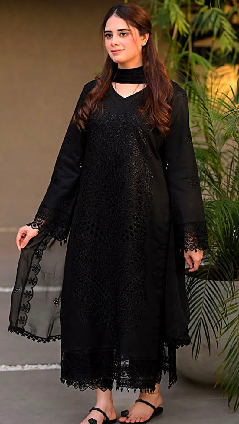 EMBROIDERY 3 PIECE LOWN UNSTITCHED SUIT