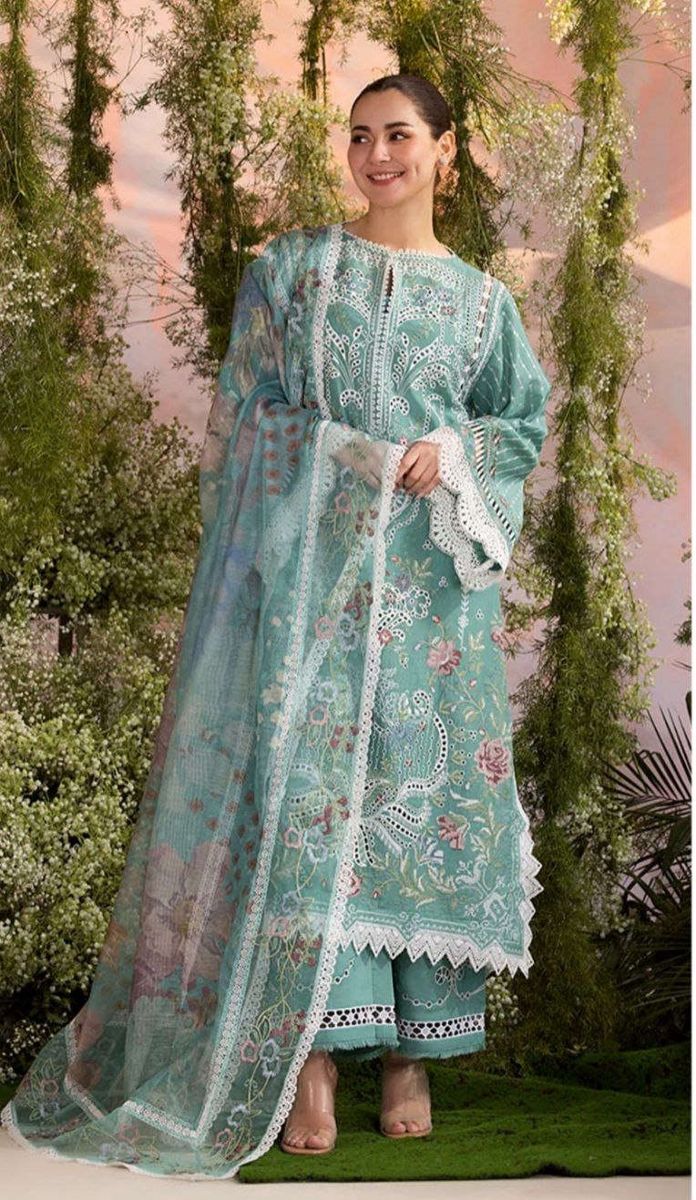 SOBIA NAZIR LUXURY COLLECTION EMBROIDERY 3 PIECE LOWN UNSTITCHED SUIT