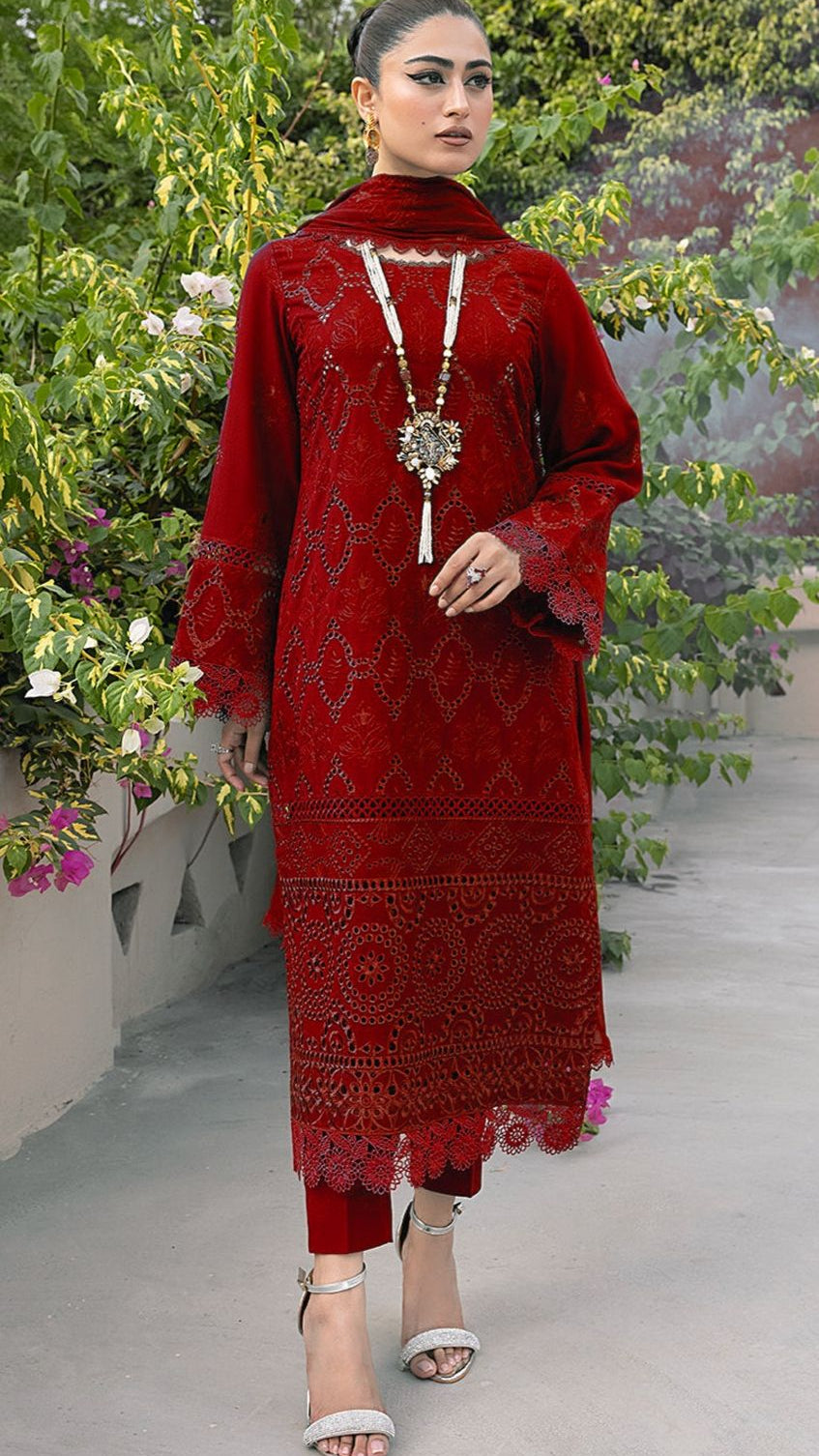 EMBROIDERY 3 PIECE UNSTITCHED LOWN SUIT