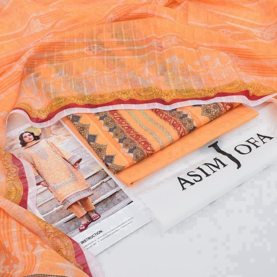 ASIM JOFA SUMMER COLLECTION DIGITAL PRINTED UNSTITCHED LAWN 3 PIECE SUIT