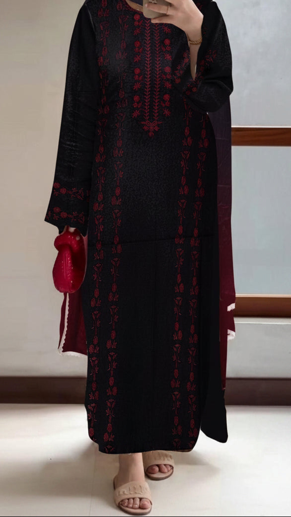 EMBROIDERY 3 PIECE LOWN SUIT