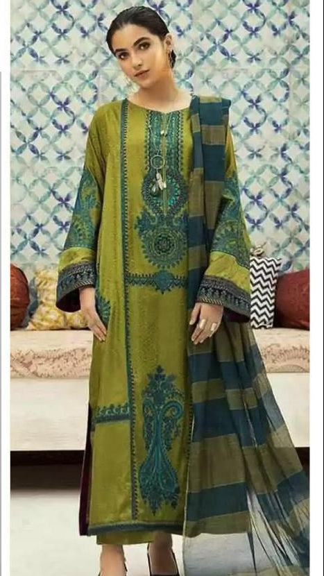 SUMMER COLLECTION EMBROIDERY 3 PIECE SUIT