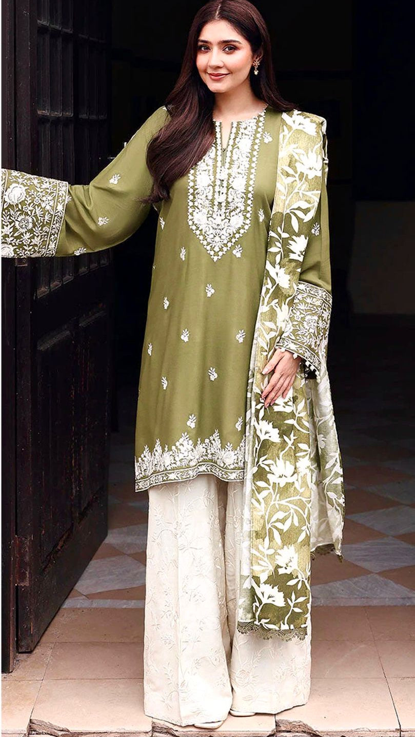 EMBROIDERY 3 PIECE LOWN UNSTITCHED SUIT