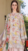 DIGITAL PRINTED WITH PATCHES 3 PIECE UNSTITCHED LOWN SUIT