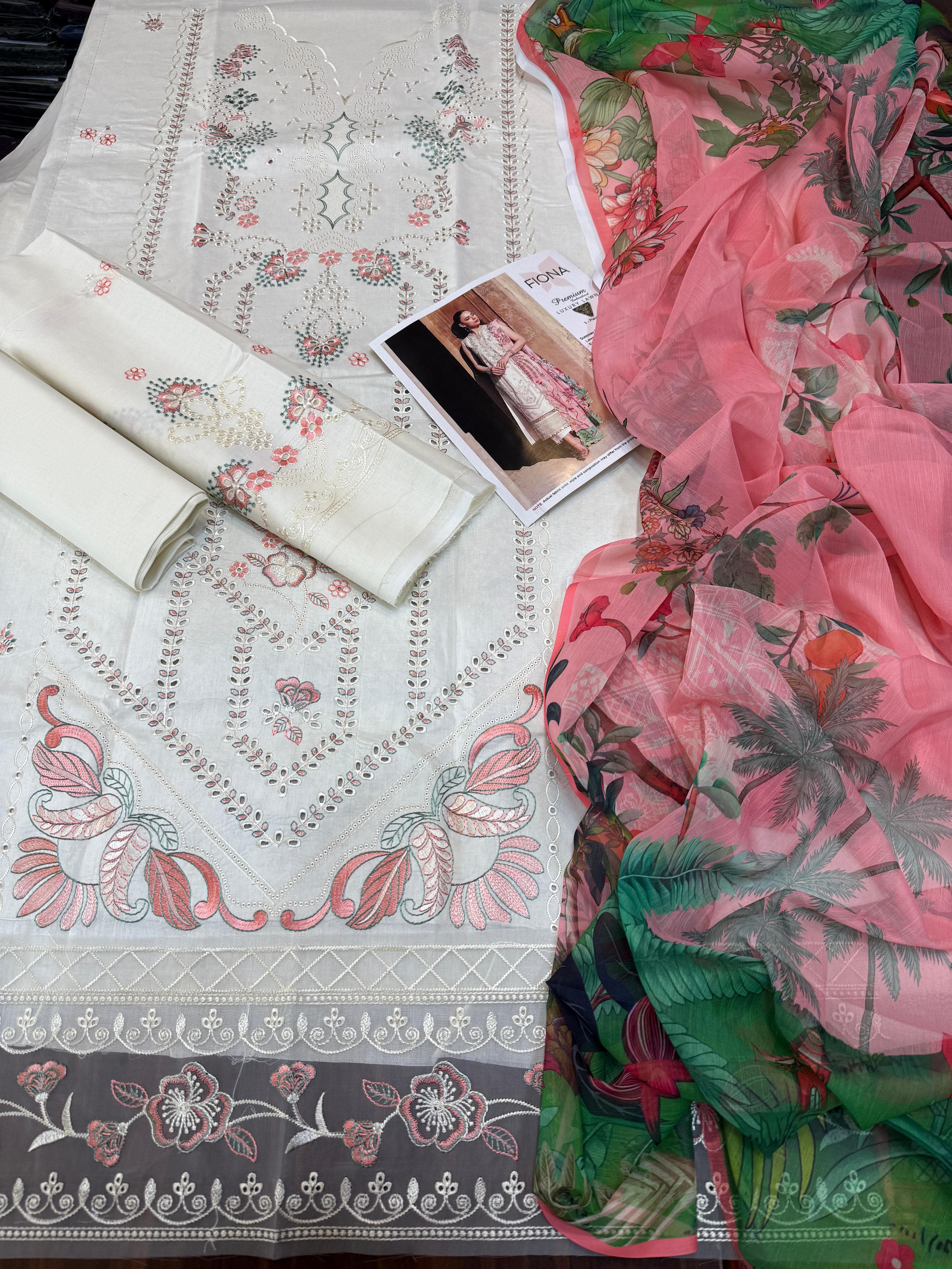EMBROIDERY 3 PIECE UNSTITCHED LOWN SUIT