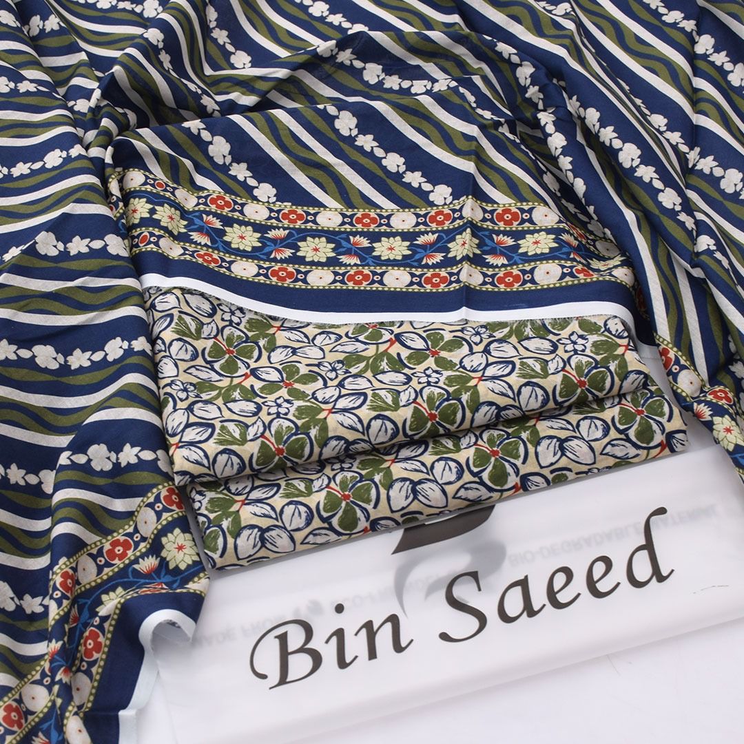SUMMER COLLECTION DIGITAL PRINTED 3 PIECE LOWN SUIT