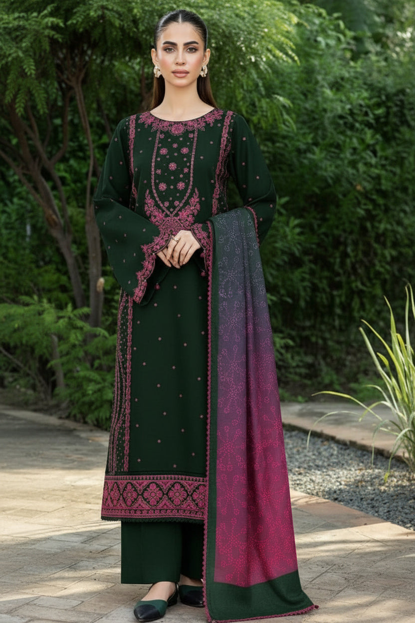 EMBROIDERY 3 PIECE LOWN SUIT