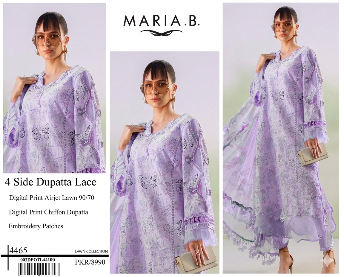Summer collection 3 pce digital printed embroidery lawn suit