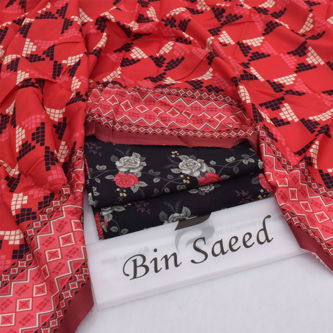 SUMMER COLLECTION DIGITAL PRINTED 3 PIECE LOWN SUIT