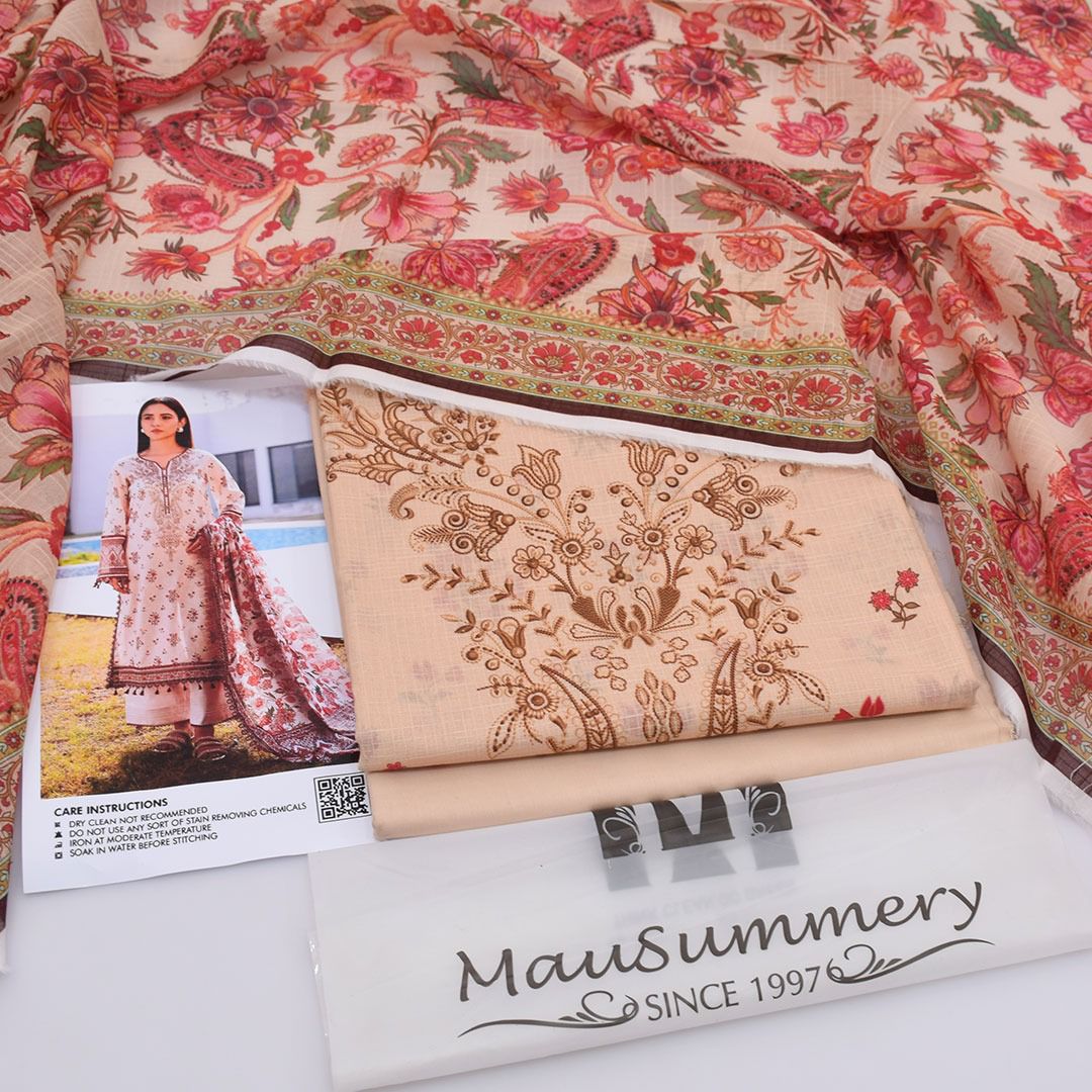 DIGITAL PRINTED LOWN 3 piece suit