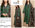DIGITAL PRINTED 3 PIECE UNSTITCHED LOWN SUIT
