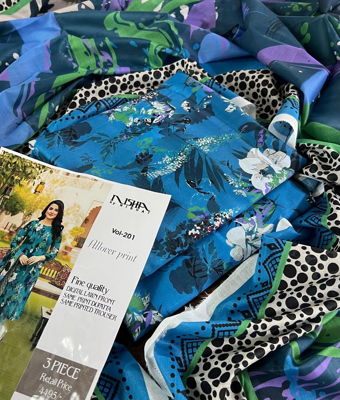 PRINTED LOWN UNSTITCHED SUIT