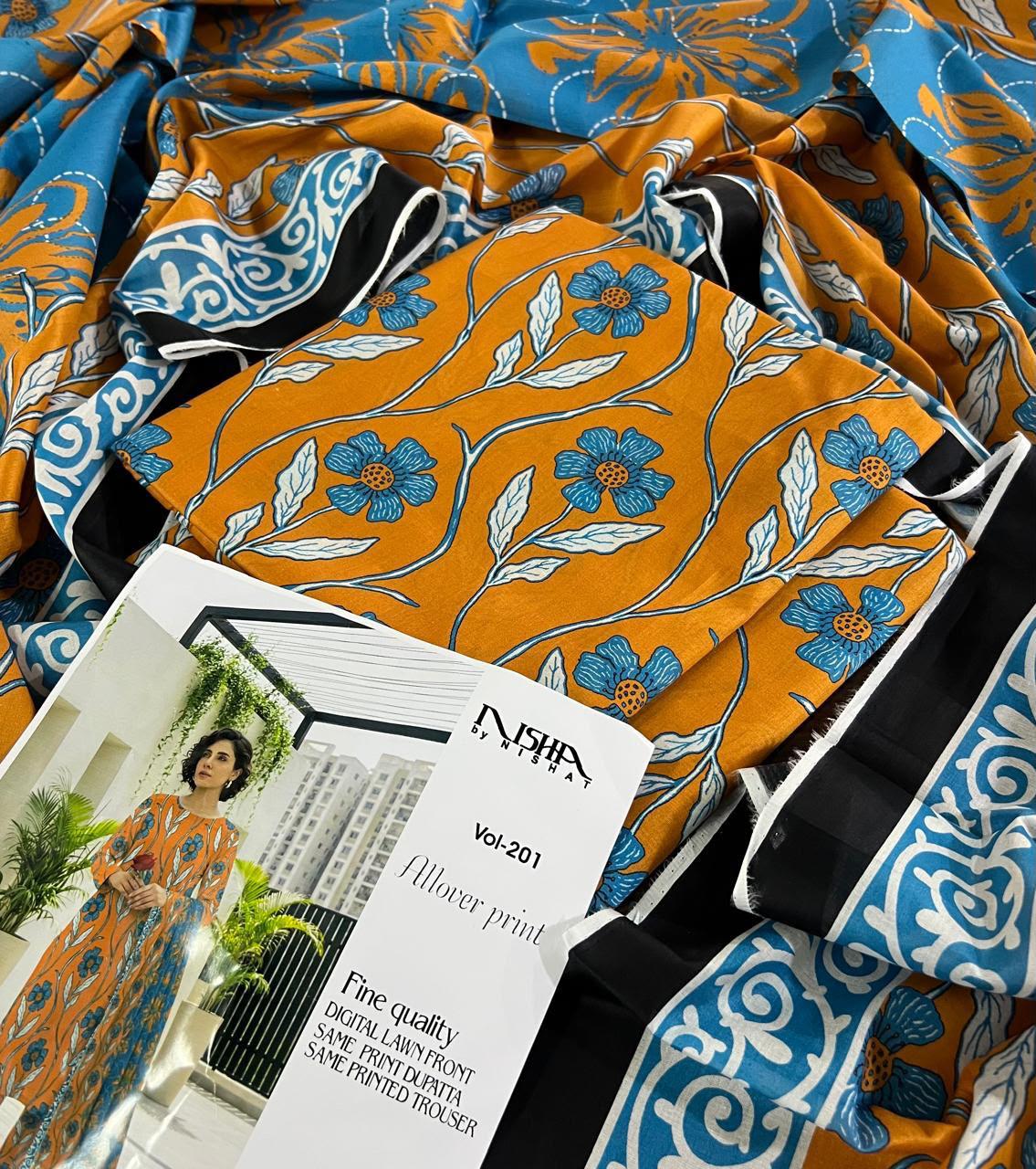 PRINTED LOWN UNSTITCHED SUIT