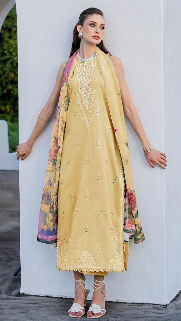 EMBROIDERY 3 PIECE LOWN SUIT