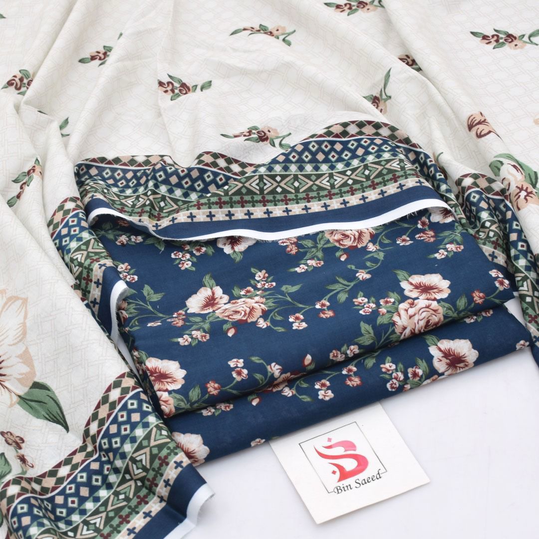 SUMMER COLLECTION DIGITAL PRINTED 3 PIECE LOWN SUIT
