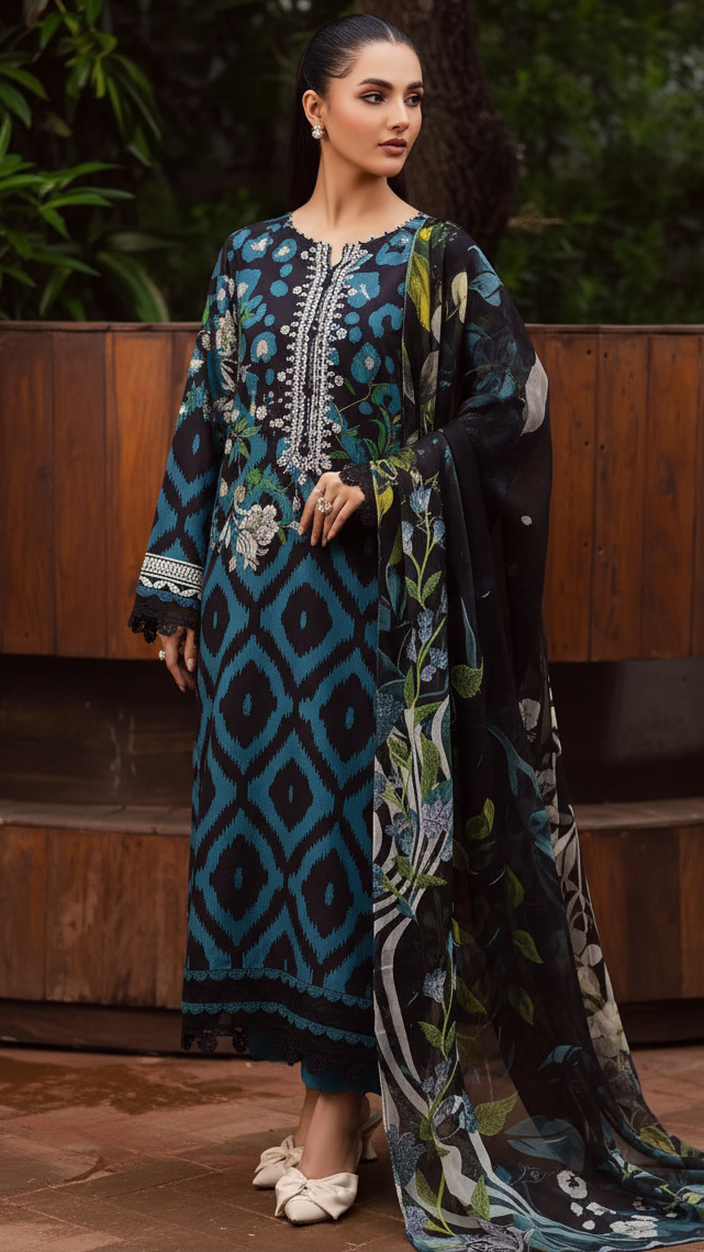 DIGITAL PRINTED LOWN UNSTITCHED SUIT