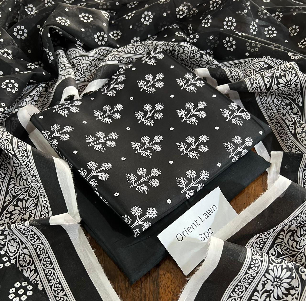 PRINTED UNSTITCHED LOWN SUIT