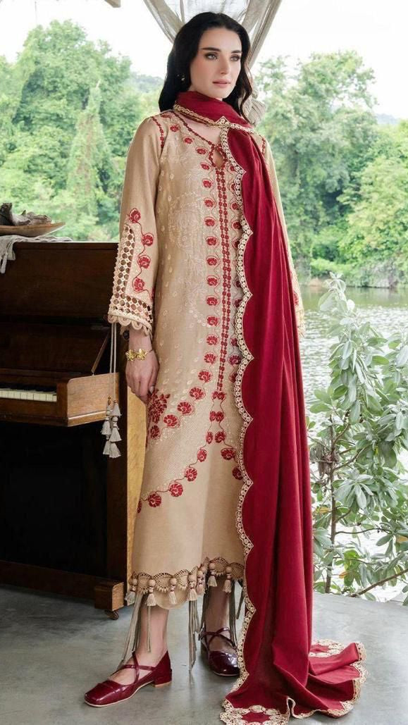 EMBROIDERY 3 PIECE LOWN SUIT