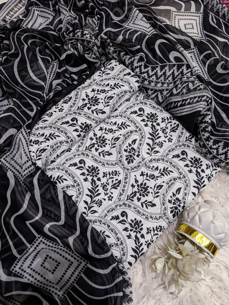 DIGITAL PRINTED UNSTITCHED LOWN SUIT