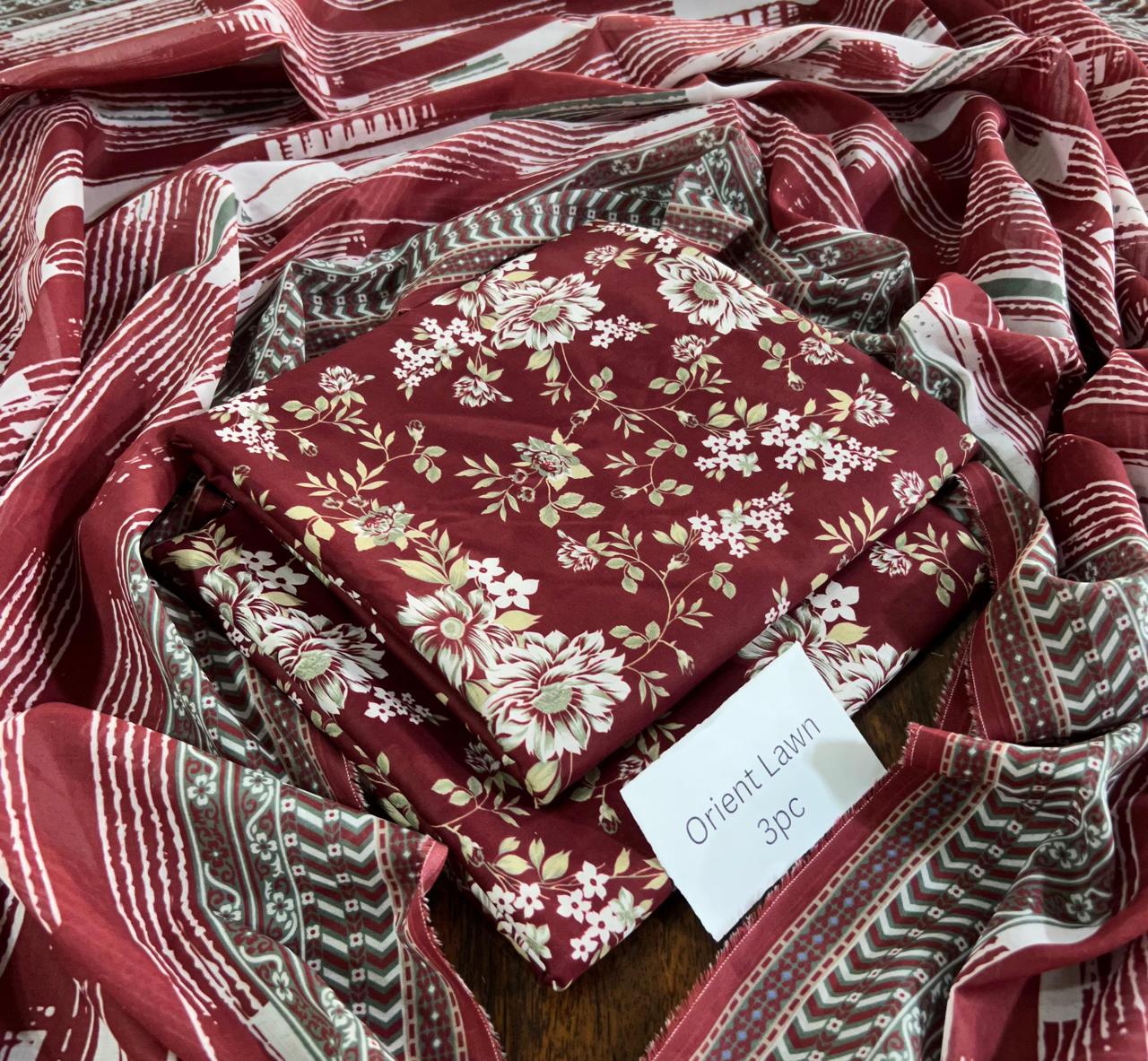 PRINTED UNSTITCHED LOWN SUIT