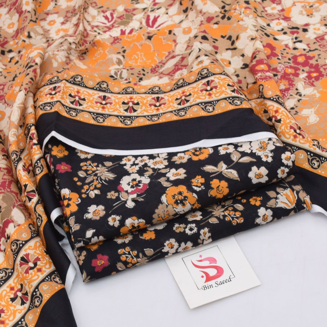 SUMMER COLLECTION DIGITAL PRINTED 3 PIECE LOWN SUIT