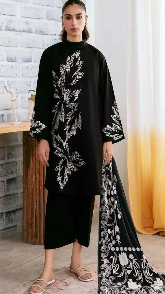 EMBROIDERY 3 PIECE LOWN SUIT