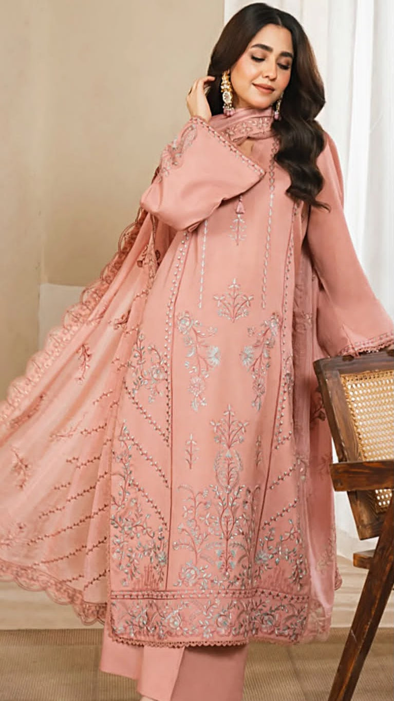 EMBROIDERY 3 PIECE UNSTITCHED LOWN SUIT